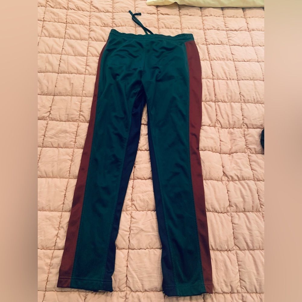 Soccer Sweatpants - Green Purple Maroon Joggers - L - 36 waist - Y2k World Cup